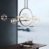 Furnitrio Modern LED Glass Bubble Chandelier Nordic Dining Room Lamp