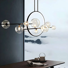 Furnitrio Modern LED Glass Bubble Chandelier Nordic Dining Room Lamp