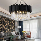 Furnitrio Black Modern Crystal Chandelier