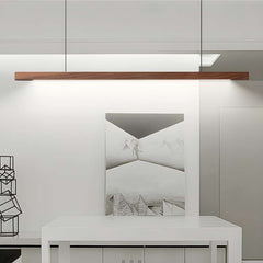 Furnitrio Wooden Pendant Lights, Modern LED Linear Hanging Lamp for Kitchen, Dining, Living Room, and Office