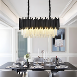 Modern Black Crystal Chandelier LED Pendant Lamp