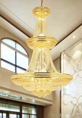 Luxury Gold Crystal Chandelier Large LED Light Fixture