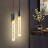 Furnitrio Modern Luxury Crystal Pendant Lamps Bedside Hanging Lights for Living Room & Kitchen