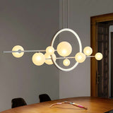 Furnitrio Modern LED Glass Bubble Chandelier Nordic Dining Room Lamp