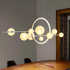 Furnitrio Modern LED Glass Bubble Chandelier Nordic Dining Room Lamp