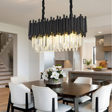 Modern Black Crystal Chandelier LED Pendant Lamp