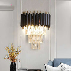 Furnitrio Modern LED Crystal Wall Sconces: Bedroom & Living Room Decor Lighting Fixture