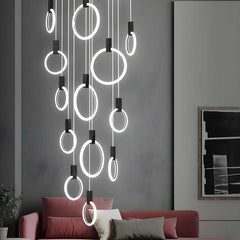 Furnitrio Modern LED Ring Chandelier