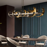 Modern Twist Iron LED Chandelier Black with Gold Accents