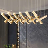 Modern Rotatable LED Crystal Chandelier, Luxury Hanging Lighting Fixture