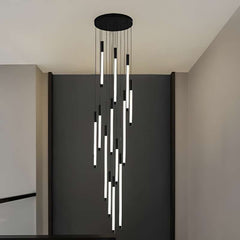 Furnitrio Modern Tube Shape Chandelier Luxury Dimmable LED Light