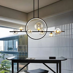 Furnitrio Modern LED Glass Bubble Chandelier Nordic Dining Room Lamp