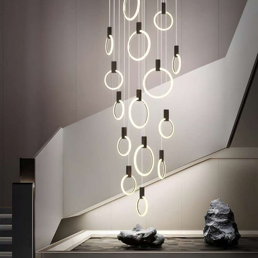 Furnitrio Modern LED Ring Chandelier