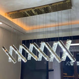 Modern Rotatable LED Crystal Chandelier, Luxury Hanging Lighting Fixture