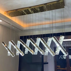 Modern Rotatable LED Crystal Chandelier, Luxury Hanging Lighting Fixture