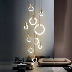 Furnitrio Modern LED Ring Chandelier