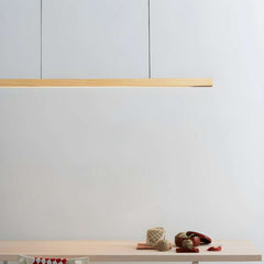 Furnitrio Wooden Pendant Lights, Modern LED Linear Hanging Lamp for Kitchen, Dining, Living Room, and Office