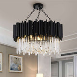 Furnitrio Black Modern Crystal Chandelier