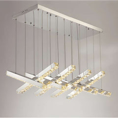 Modern Rotatable LED Crystal Chandelier, Luxury Hanging Lighting Fixture