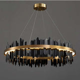 Furnitrio Modern LED Chandelier Luxury Round Hanging Lamp for Living Room & Dining Room