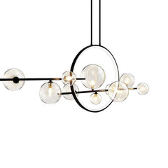 Furnitrio Modern LED Glass Bubble Chandelier Nordic Dining Room Lamp