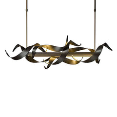 Modern Twist Iron LED Chandelier Black with Gold Accents