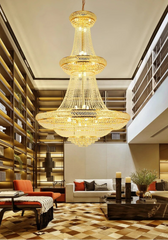 Luxury Gold Crystal Chandelier Large LED Light Fixture