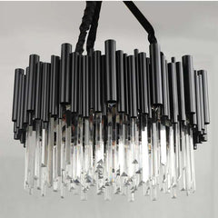 Furnitrio Black Modern Crystal Chandelier