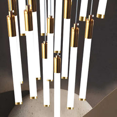 Furnitrio Modern Tube Shape Chandelier Luxury Dimmable LED Light