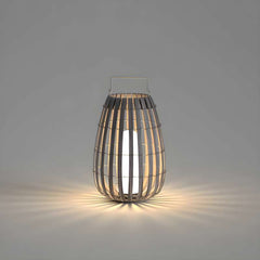 Furnitrio Solar Lights Outdoor LED Bamboo Rattan Garden Lamp