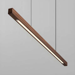 Furnitrio Wooden Pendant Lights, Modern LED Linear Hanging Lamp for Kitchen, Dining, Living Room, and Office