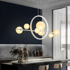 Furnitrio Modern LED Glass Bubble Chandelier Nordic Dining Room Lamp