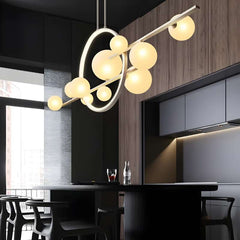 Furnitrio Modern LED Glass Bubble Chandelier Nordic Dining Room Lamp