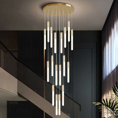 Furnitrio Modern Tube Shape Chandelier Luxury Dimmable LED Light