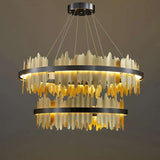 Furnitrio Modern LED Chandelier Luxury Round Hanging Lamp for Living Room & Dining Room