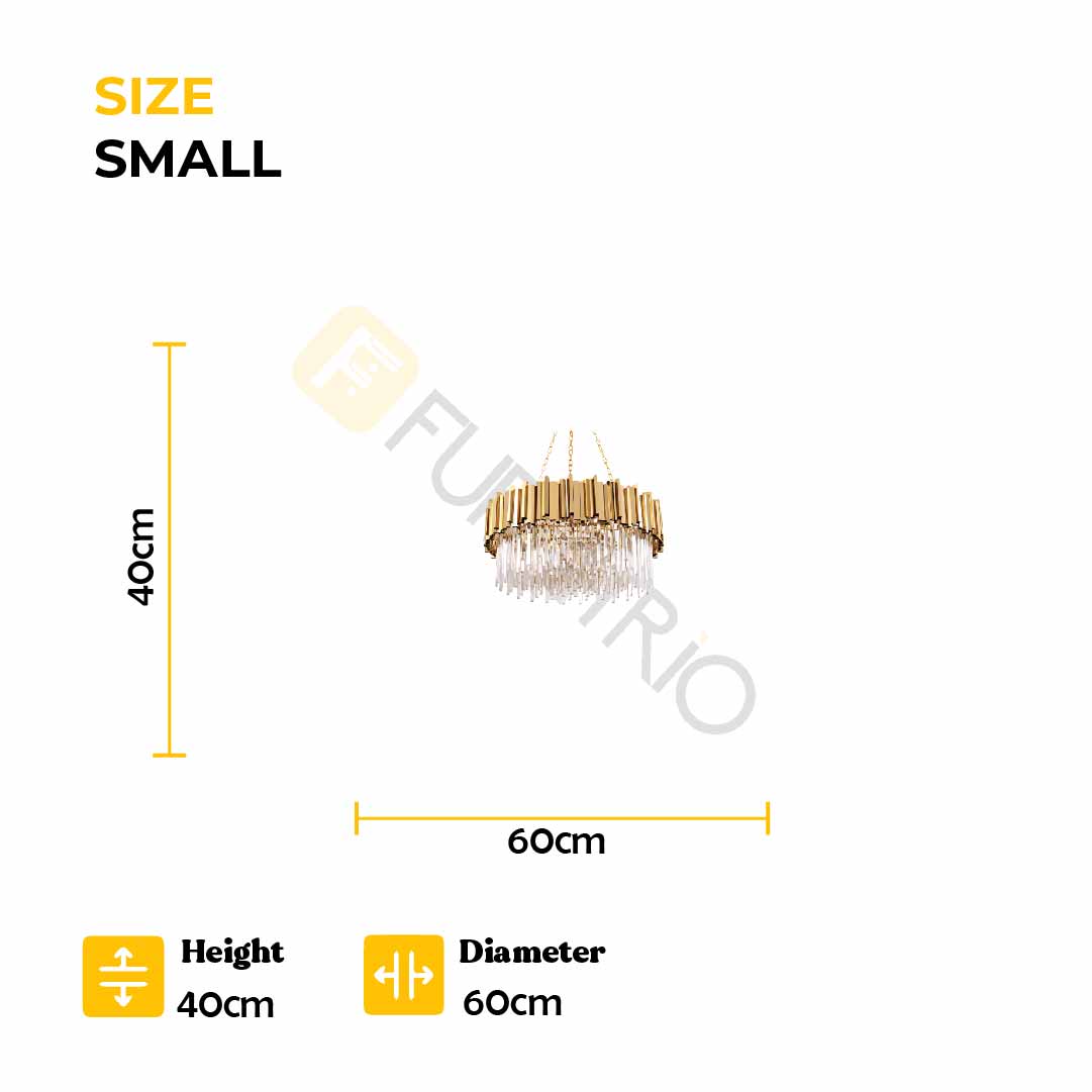 Modern Gold Crystal Chandelier Round LED Hanging Light Fixture