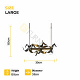 Modern Twist Iron LED Chandelier Black with Gold Accents