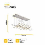 Modern Rotatable LED Crystal Chandelier, Luxury Hanging Lighting Fixture