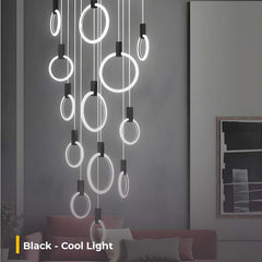 Furnitrio Modern LED Ring Chandelier