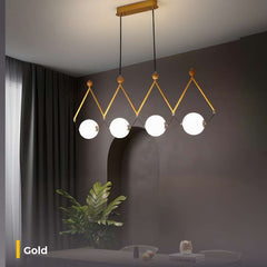 Furnitrio Modern LED Chandelier: Black or Gold Multi-Head Pendant Lamp