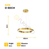 Gold Polygon Design Luxury Chandelier Modern LED Strips Fixture