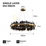 Furnitrio Modern LED Chandelier Luxury Round Hanging Lamp for Living Room & Dining Room