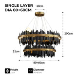 Furnitrio Modern LED Chandelier Luxury Round Hanging Lamp for Living Room & Dining Room