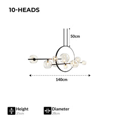 Furnitrio Modern LED Glass Bubble Chandelier Nordic Dining Room Lamp