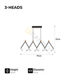 Furnitrio Modern LED Chandelier: Black or Gold Multi-Head Pendant Lamp