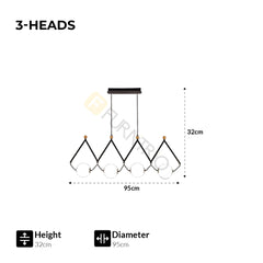 Furnitrio Modern LED Chandelier: Black or Gold Multi-Head Pendant Lamp