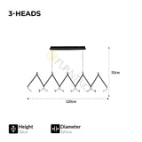 Furnitrio Modern LED Chandelier: Black or Gold Multi-Head Pendant Lamp