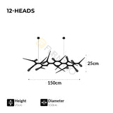 Furnitrio Postmodern Black Retro Tree Branch Shape Chandelier