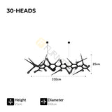 Furnitrio Postmodern Black Retro Tree Branch Shape Chandelier