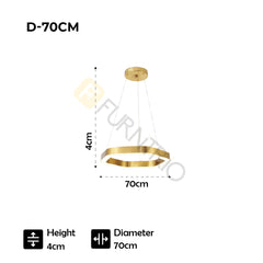 Gold Polygon Design Luxury Chandelier Modern LED Strips Fixture